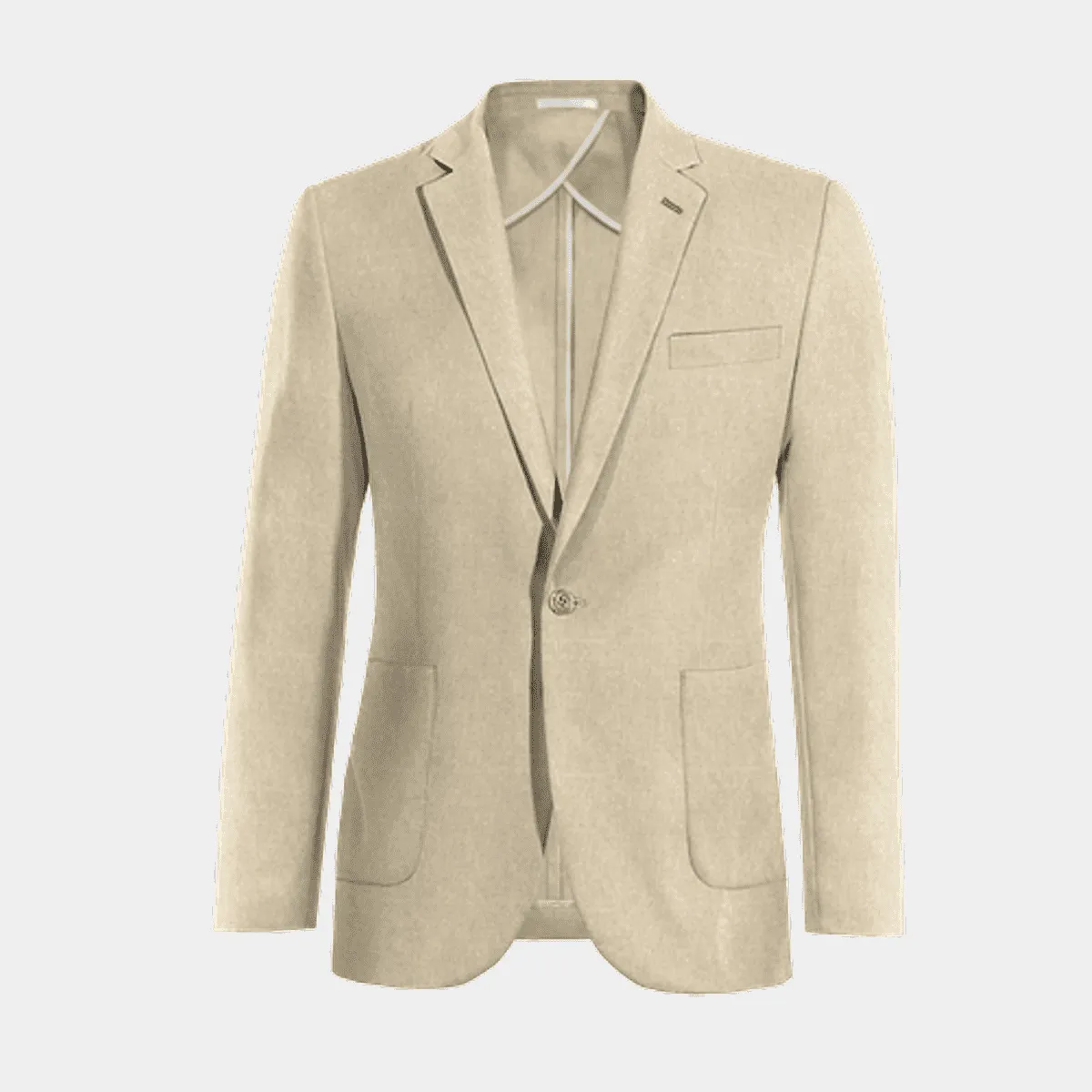 Veste sans doublure beige en lin essentiel