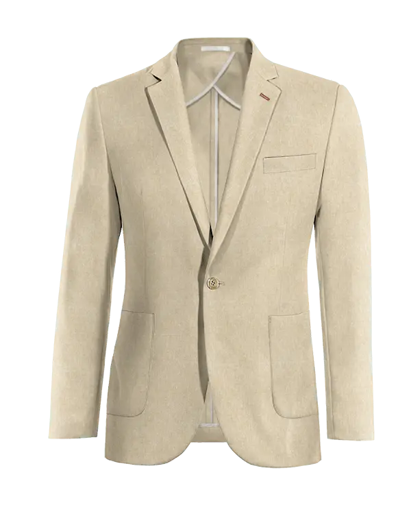 Veste sans doublure beige en lin essentiel