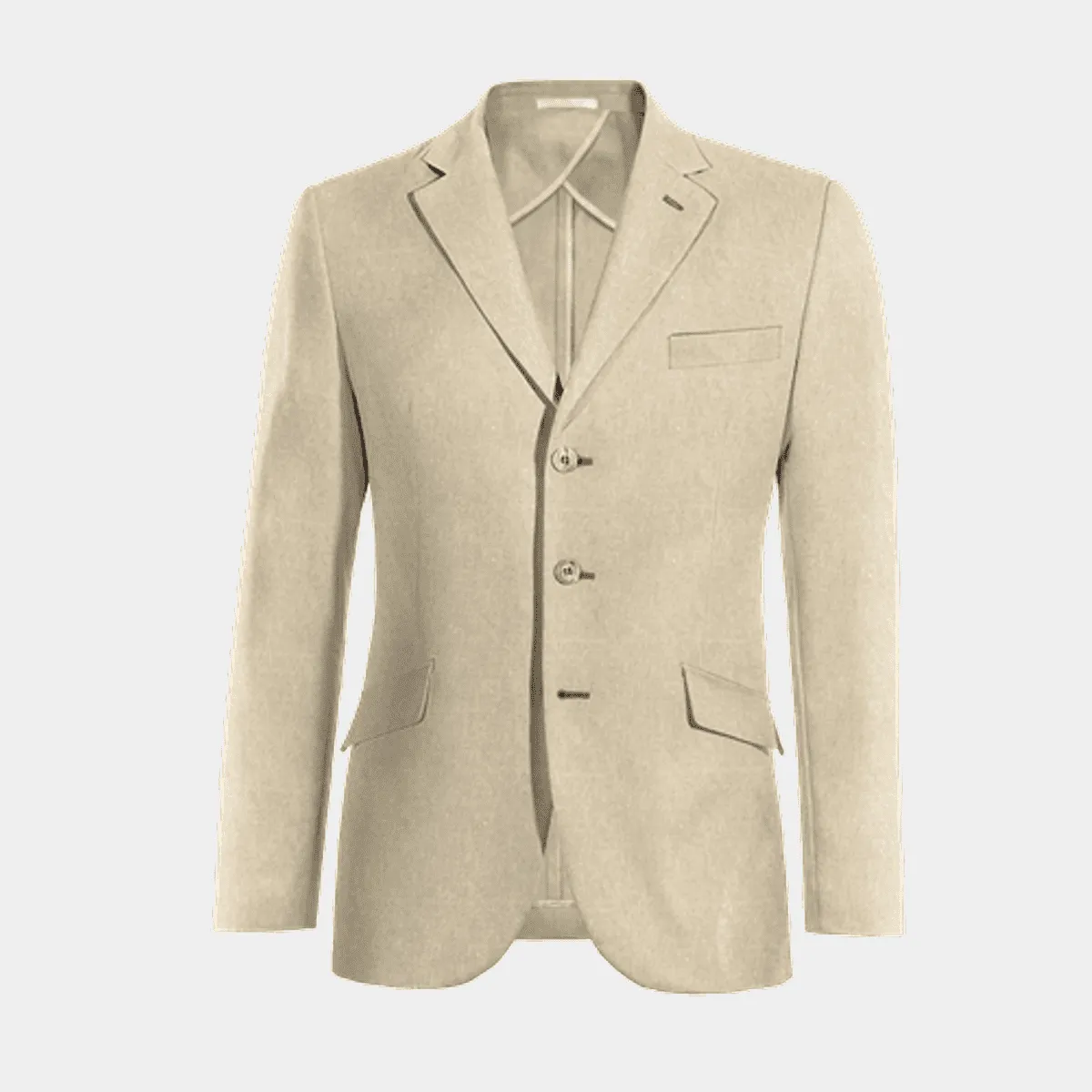 Veste sans doublure beige en lin slim fit