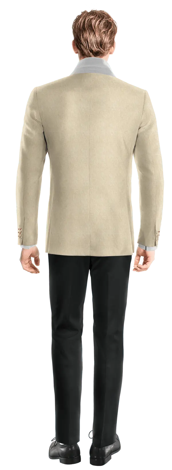 Veste sans doublure beige en lin slim fit