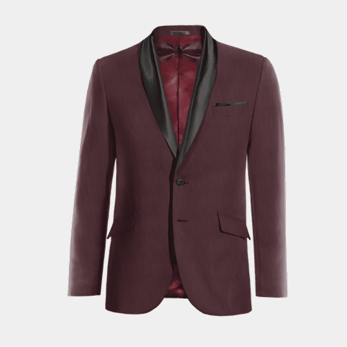 Veste Smoking bordeaux de mi-saison avec pochette