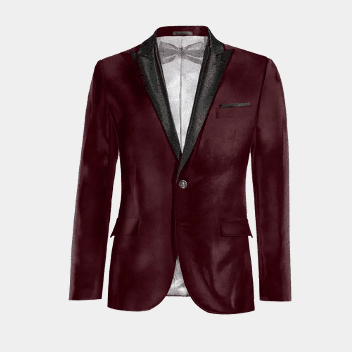 Veste Smoking bordeaux en velours revers en pointe