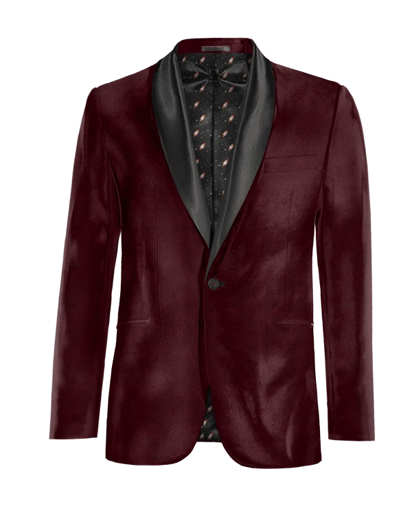 Veste Smoking bordeaux en velours édition limitée