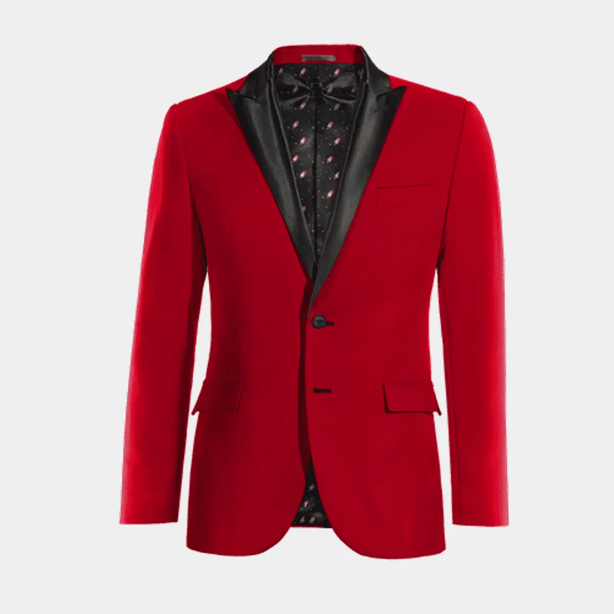 Veste Smoking rouge revers en pointe essentiel