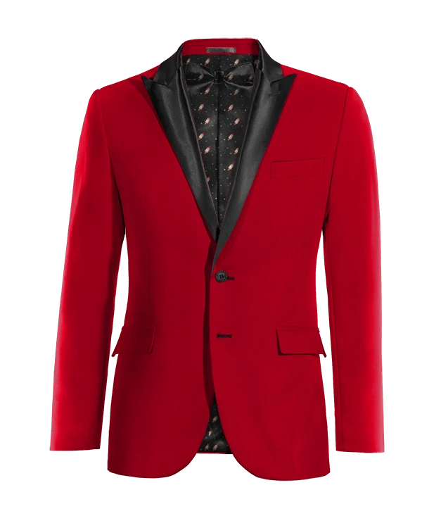 Veste Smoking rouge revers en pointe essentiel