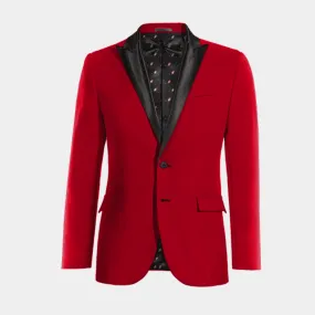 Veste Smoking rouge revers en pointe essentiel